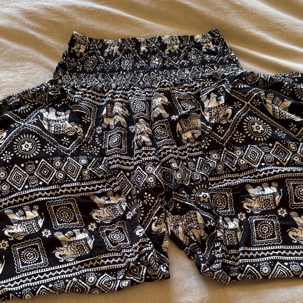 Black and White Women's Boho Pants